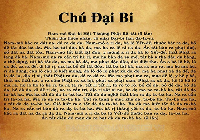 Bản kinh Chú Đại Bi bằng tiếng Việt